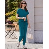 image:imageEkouaer Womens Cotton Matching Lounge Sets Short Sleeve Top and Jogger Pants Set Fashion Casual OutfitsBlue Green