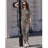 image:imageEkouaer Womens Cotton Matching Lounge Sets Short Sleeve Top and Jogger Pants Set Fashion Casual OutfitsBrown Leopard