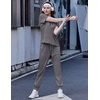image:imageEkouaer Womens Cotton Matching Lounge Sets Short Sleeve Top and Jogger Pants Set Fashion Casual OutfitsDark Gray