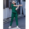 image:imageEkouaer Womens Cotton Matching Lounge Sets Short Sleeve Top and Jogger Pants Set Fashion Casual OutfitsGreen