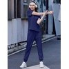 image:imageEkouaer Womens Cotton Matching Lounge Sets Short Sleeve Top and Jogger Pants Set Fashion Casual OutfitsNavy Blue