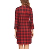 image:imageEkouaer Womens Nightgown V Neck Striped Button Down Sleepwear 34 Sleeves Nightshirts Soft Button Sleep Dress SXXLRed Plaid