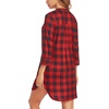 image:imageEkouaer Womens Nightgown V Neck Striped Button Down Sleepwear 34 Sleeves Nightshirts Soft Button Sleep Dress SXXLRed Plaid