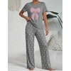 image:imageEkouaer Womens Pajamas Sets 2 Piece Short Sleeve Lounge Set Printed Loose Pants Round Neck Pj Sets LoungewearGray Dots