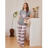 image:imageEkouaer Womens Pajamas Sets 2 Piece Short Sleeve Lounge Set Printed Loose Pants Round Neck Pj Sets LoungewearHeart Gray