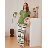 image:imageEkouaer Womens Pajamas Sets 2 Piece Short Sleeve Lounge Set Printed Loose Pants Round Neck Pj Sets LoungewearOmbre Green