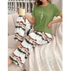 image:imageEkouaer Womens Pajamas Sets 2 Piece Short Sleeve Lounge Set Printed Loose Pants Round Neck Pj Sets LoungewearOmbre Green