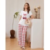 image:imageEkouaer Womens Pajamas Sets 2 Piece Short Sleeve Lounge Set Printed Loose Pants Round Neck Pj Sets LoungewearPlaid Red