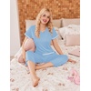 image:imageEkouaer Womens Sleepwear Capri Pajama Sets Short Sleeve TwoPiece Pjs V Neck Tops amp Capri Pants with Pockets S3XLBlue