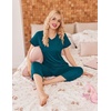 image:imageEkouaer Womens Sleepwear Capri Pajama Sets Short Sleeve TwoPiece Pjs V Neck Tops amp Capri Pants with Pockets S3XLBlue Green