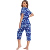 image:imageEkouaer Womens Sleepwear Capri Pajama Sets Short Sleeve TwoPiece Pjs V Neck Tops amp Capri Pants with Pockets S3XLBlue Stars