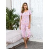 image:imageEkouaer Womens Sleepwear Capri Pajama Sets Short Sleeve TwoPiece Pjs V Neck Tops amp Capri Pants with Pockets S3XLColorful Flowers