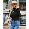image:imageEkouaer Womens Turtleneck Long Sleeve Shirts Ribbed Casual Basic Tops Fitted Underwear Thermal Undershirts Winter ClothesBlack
