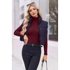image:imageEkouaer Womens Turtleneck Long Sleeve Shirts Ribbed Casual Basic Tops Fitted Underwear Thermal Undershirts Winter ClothesBurgundy