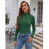 image:imageEkouaer Womens Turtleneck Long Sleeve Shirts Ribbed Casual Basic Tops Fitted Underwear Thermal Undershirts Winter ClothesGreen