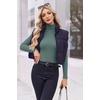 image:imageEkouaer Womens Turtleneck Long Sleeve Shirts Ribbed Casual Basic Tops Fitted Underwear Thermal Undershirts Winter ClothesGrey Green