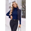 image:imageEkouaer Womens Turtleneck Long Sleeve Shirts Ribbed Casual Basic Tops Fitted Underwear Thermal Undershirts Winter ClothesNavy Blue