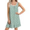 image:imageEkouaer Nightgowns for Women Sleeveless Nightdress Cute Night Gowns Short Sleepshirt Soft Sleepwear Pajama Dress SXXXLGreen White Floral