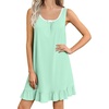 image:imageEkouaer Nightgowns for Women Sleeveless Nightdress Cute Night Gowns Short Sleepshirt Soft Sleepwear Pajama Dress SXXXLLight Green