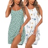 Green White Florals/White Blue & Orange Florals