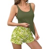 image:imageEkouaer Womens Cami Pajama Set Sexy Tank Top and Shorts Set Sleeveless Racerback Pjs Summer Soft Sleepwear SXXLGreen Leaves