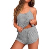 image:imageEkouaer Womens Cami Pajama Sets Soft Shorts Lingerie Set Camisole 2 Piece Cami Shorts Pj NightwearGray Bow