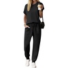 image:imageEkouaer Womens Cotton Matching Lounge Sets Short Sleeve Top and Jogger Pants Set Fashion Casual OutfitsBlack