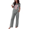 image:imageEkouaer Womens Pajamas Sets 2 Piece Short Sleeve Lounge Set Printed Loose Pants Round Neck Pj Sets LoungewearGray Dots