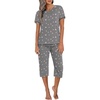 image:imageEkouaer Womens Sleepwear Capri Pajama Sets Short Sleeve TwoPiece Pjs V Neck Tops amp Capri Pants with Pockets S3XLGray Little Stars