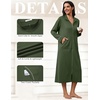 image:imageEkouaer Zipper Robes for Women Long Sleeve Lightweight House Coats with Pockets Zip Up Bathrobe Loungewear S3XL