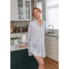 image:imageEkouaer Womens Nightgown V Neck Striped Button Down Sleepwear 34 Sleeves Nightshirts Soft Button Sleep Dress SXXLPink Star