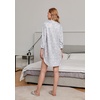 image:imageEkouaer Womens Nightgown V Neck Striped Button Down Sleepwear 34 Sleeves Nightshirts Soft Button Sleep Dress SXXLPink Star