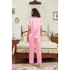 image:imageEkouaer Satin Pajamas Set for Women Silk Button Down Sleepwear Short Sleeve Loungewear 2 Pieces NightwearLight Pink