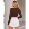 image:imageEkouaer 3 Pack Long Sleeve Shirts for Women with Thumb Holes Casual TopsBlackBeigeBrown