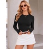 image:imageEkouaer 3 Pack Long Sleeve Shirts for Women with Thumb Holes Casual TopsBlackLight GrayWhite