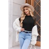 image:imageEkouaer Lace Long Sleeve Tops for Women Mock Turtleneck Mesh Shirts Sexy See Through Mesh Undershirts Fashion Going Out TeesBlack