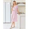 image:imageEkouaer Long Nightgown for Women Short Sleeve Henley Sleepshirt with Pocket  Floral House Dress for Women Button Nightgowns Pleated Full Length Sleep Dress Pluse Size Sleep Dress with Lace S3XLPink Floral