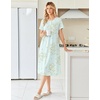 image:imageEkouaer Long Nightgown for Women Short Sleeve Henley Sleepshirt with Pocket  Floral House Dress for Women Button Nightgowns Pleated Full Length Sleep Dress Pluse Size Sleep Dress with Lace S3XLGreen Daisy