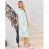image:imageEkouaer Long Nightgown for Women Short Sleeve Henley Sleepshirt with Pocket  Floral House Dress for Women Button Nightgowns Pleated Full Length Sleep Dress Pluse Size Sleep Dress with Lace S3XLGreen Daisy