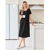 image:imageEkouaer Long Nightgown for Women Short Sleeve Henley Sleepshirt with Pocket  Floral House Dress for Women Button Nightgowns Pleated Full Length Sleep Dress Pluse Size Sleep Dress with Lace S3XLBlack
