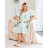 image:imageEkouaer Long Nightgown for Women Short Sleeve Henley Sleepshirt with Pocket  Floral House Dress for Women Button Nightgowns Pleated Full Length Sleep Dress Pluse Size Sleep Dress with Lace S3XLGreen Daisy