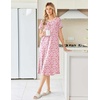 image:imageEkouaer Long Nightgown for Women Short Sleeve Henley Sleepshirt with Pocket  Floral House Dress for Women Button Nightgowns Pleated Full Length Sleep Dress Pluse Size Sleep Dress with Lace S3XLPink Flower