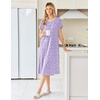 image:imageEkouaer Long Nightgown for Women Short Sleeve Henley Sleepshirt with Pocket  Floral House Dress for Women Button Nightgowns Pleated Full Length Sleep Dress Pluse Size Sleep Dress with Lace S3XLPurple Flower