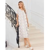 image:imageEkouaer Long Nightgown for Women Short Sleeve Henley Sleepshirt with Pocket  Floral House Dress for Women Button Nightgowns Pleated Full Length Sleep Dress Pluse Size Sleep Dress with Lace S3XLPink White Flower