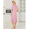 image:imageEkouaer Long Nightgown for Women Short Sleeve Henley Sleepshirt with Pocket  Floral House Dress for Women Button Nightgowns Pleated Full Length Sleep Dress Pluse Size Sleep Dress with Lace S3XLPink Flower