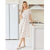 image:imageEkouaer Long Nightgown for Women Short Sleeve Henley Sleepshirt with Pocket  Floral House Dress for Women Button Nightgowns Pleated Full Length Sleep Dress Pluse Size Sleep Dress with Lace S3XLPink White Flower