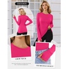 image:imageEkouaer Long Sleeve Shirts for Women Crew Neck Undershirt with Thumb HolesHot Pink