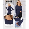image:imageEkouaer Long Sleeve Shirts for Women Crew Neck Undershirt with Thumb HolesNavy Blue