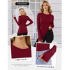 image:imageEkouaer Long Sleeve Shirts for Women Crew Neck Undershirt with Thumb HolesRed