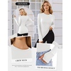 image:imageEkouaer Long Sleeve Shirts for Women Crew Neck Undershirt with Thumb HolesWhite
